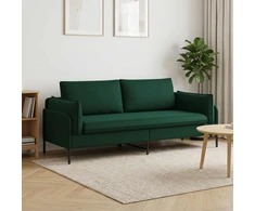 3-Vietis Sofa Tamsiai žalia 222 x 81 x 89 cm Aksomas