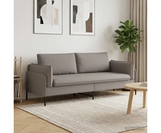 3-Vietis Sofa Taupe 222 x 81 x 89 cm Audinys