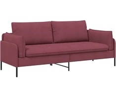 3-Vietis Sofa Vyno raudona 222 x 81 x 89 cm Audinys