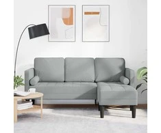 Sofa Sofos komplektas su pagalve Šviesiai pilka Poliesteris