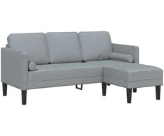 Sofa Sofos komplektas su pagalve Šviesiai pilka Poliesteris