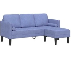 Sofa Sofos komplektas su pagalve Džinsinės mėlynos Poliesteris
