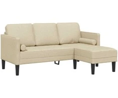 Sofa Sofos komplektas su pagalve Kreminė Poliesteris