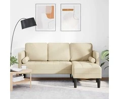 Sofa Sofos komplektas su pagalve Kreminė Poliesteris