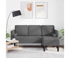 Sofa Sofos komplektas su pagalve Tamsiai pilka Poliesteris