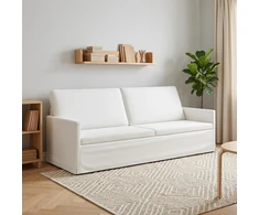 3 vietų sofa Balta 220 x 81 x 82 cm Audinys