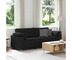 3-Vietis Sofa Juodas 220 cm audinys