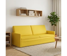 3 vietų sofa Šviesi geltona 220 x 81 x 82 cm Audinys