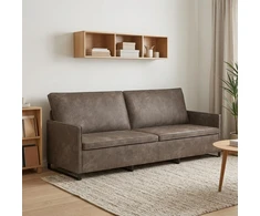 3 vietų sofa Tamsiai pilka 220 x 81 x 82 cm Dirbtinė zomša