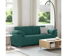 3-Vietis Sofa Tamsiai žalia 220 cm audinys
