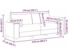 3-Vietis Sofa Taupe 220 cm audinys