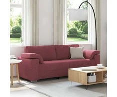 3-Vietis Sofa Vyno raudona 220 cm audinys