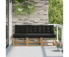 3 vnt. Lauko Vidurinis Sofa Balta