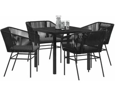 Sodo valgomojo komplektas su pagalve 5 pcs Juoda
