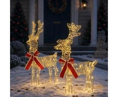 3D Kalėdų elnias LOVIISA 2 vnt. 80 LED Šilta balta