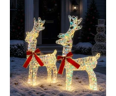 3D Kalėdų elnias LOVIISA 2 vnt. 80 LED Šilta balta