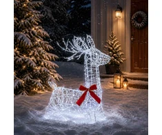 3D Kalėdų elnias LOVIISA 280 LED Šalta balta 55 x 22 x 63 cm