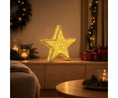 3D Kalėdų žvaigždė 50 LED Šilta balta 55 x 53,5 x 10 cm