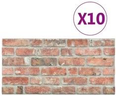 Sienų plokštės 10 pcs Raudona 100 x 50 cm EPS putos