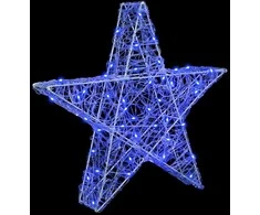 3D žvaigždė su 50 LED Mėlyna 55 x 53.5 x 10 cm Akrilas
