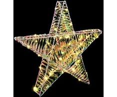 3D žvaigždė su 50 LED Šilta balta 55 x 52.5 x 9 cm PET