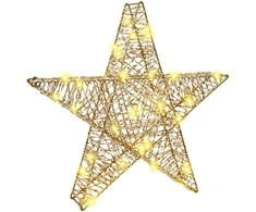 3D žvaigždė su 50 LED Šilta balta 55 x 52.5 x 9 cm PET