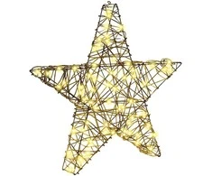 3D žvaigždė su 50 LED Šilta balta 55 x 52.5 x 9 cm Ratanas
