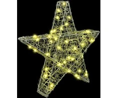3D žvaigždė su 50 LED Šilta balta 55 x 53.5 x 10 cm Akrilas