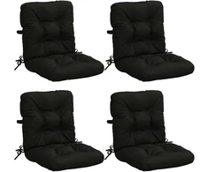 4 dalių aukštų atlošų kėdžių pagalvės VIANEN 4 pcs Juoda