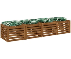 4 dalių sėdynės pagalvėlės 4 vnt. 100% poliesteris Lapų raštas