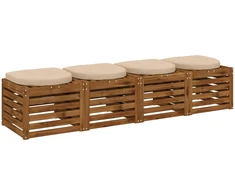 4 dalių sėdynės pagalvėlės 4 vnt. 100% poliesteris Kreminė