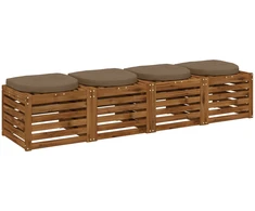 4 dalių sėdynės pagalvėlės 4 vnt. 100% poliesteris Taupe
