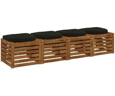 4 dalių sėdynės pagalvėlės 4 vnt. 100% poliesteris Juoda