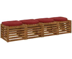 4 dalių sėdynės pagalvėlės 4 vnt. 100% poliesteris Vyno raudona