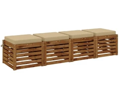 4 dalių sėdynės pagalvėlės SOEST 4 vnt. 100% poliesteris Smėlio