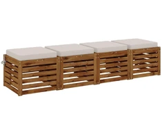 4 dalių sėdynės pagalvėlės SOEST 4 vnt. 100% poliesteris Balta