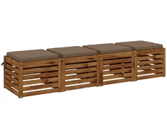 4 dalių sėdynės pagalvėlės SOEST 4 vnt. 100% poliesteris Taupe
