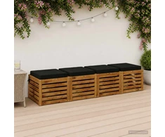 4 dalių sėdynės pagalvėlės SOEST 4 vnt. 100% poliesteris Juoda