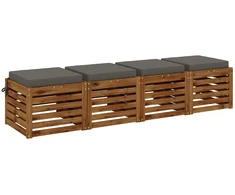 4 dalių sėdynės pagalvėlės SOEST 4 vnt. 100% poliesteris Pilka