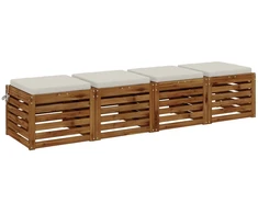 4 dalių sėdynės pagalvėlės SOEST 4 vnt. 100% poliesteris Balta
