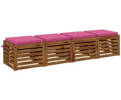 4 dalių sėdynės pagalvėlės SOEST 4 vnt. 100% poliesteris Rožinė