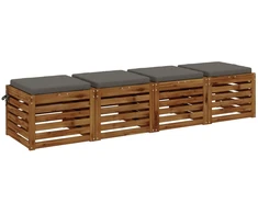 4 dalių sėdynės pagalvėlės SOEST 4 vnt. 100% poliesteris Pilka