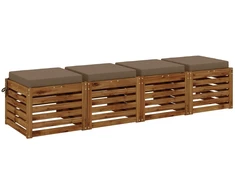 4 dalių sėdynės pagalvėlės SOEST 4 vnt. 100% poliesteris Taupe
