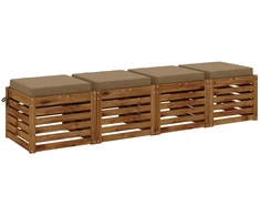 4 dalių sėdynės pagalvėlės SOEST 4 vnt. 100% poliesteris Taupe