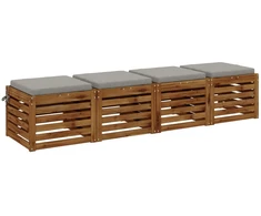 4 dalių sėdynės pagalvėlės SOEST 4 vnt. 100% poliesteris Pilka