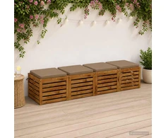 4 dalių sėdynės pagalvėlės SOEST 4 vnt. 100% poliesteris Taupe