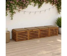 4 dalių sėdynės pagalvėlės SOEST 4 vnt. 100% poliesteris Taupe