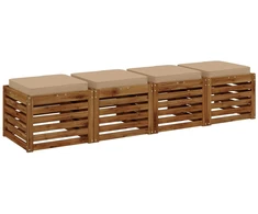 4 dalių sėdynės pagalvėlės VUGHT 4 vnt. 100% poliesteris Smėlio
