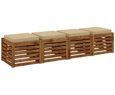 4 dalių sėdynės pagalvėlės VUGHT 4 vnt. 100% poliesteris Smėlio