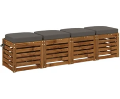 4 dalių sėdynių pagalvėlės SOEST 4 pcs 100% poliesteris Pilka
